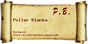 Poller Bianka névjegykártya